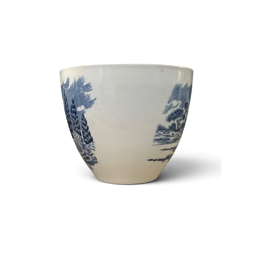 Vintage Enoch Wedgwood Countryside Teacup Blue & White Transferware England 60's